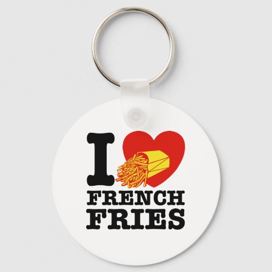 Porte-clés J'adore les frites françaises (Recto)