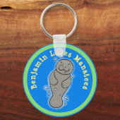 Porte-clés J'adore les lamates, mignon dessin animé (Recto)