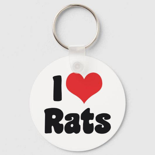 Porte-clés J'adore les rats à coeur (Recto)