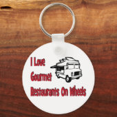 Porte-clés J'adore les restaurants gastronomiques à roues (Recto)