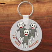 Porte-clés J'adore les singes de chaussette (Recto)