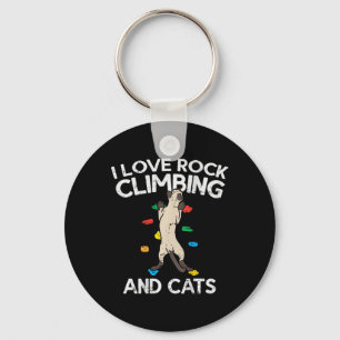 Porte-clés J'adore l'escalade et les chats mignons qui grimpe