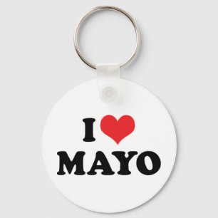 Porte-clés J'adore Mayo au Coeur - Amateur de Mayonnaise