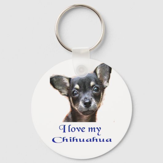 Porte-clés J'adore mon Chihuahua (Recto)