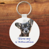 Porte-clés J'adore mon Chihuahua (Recto)
