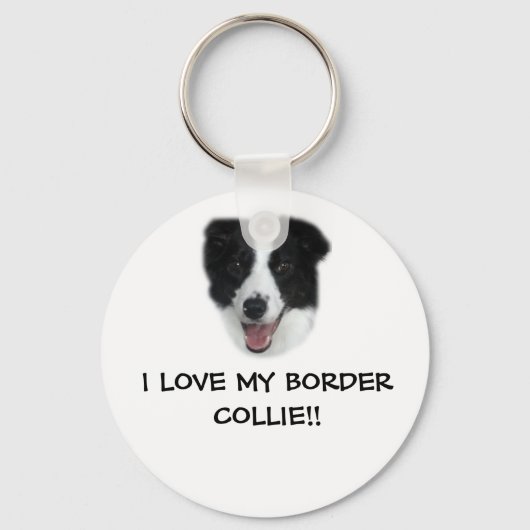 Porte-clés J'ADORE MON COLLIE FRONTALIER ! ! Clavier. (Recto)
