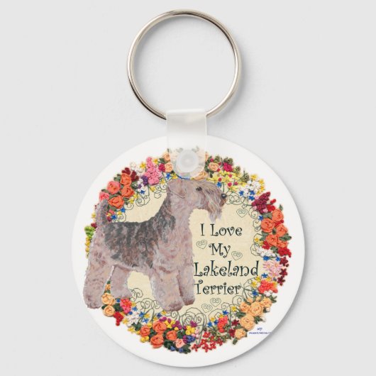 Porte-clés J'adore mon Lakeland Terrier (Recto)