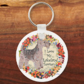 Porte-clés J'adore mon Lakeland Terrier (Recto)