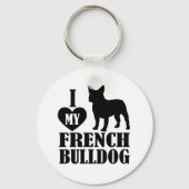 Porte-clés J'adore mon Porte - clé français Bulldog (Recto)