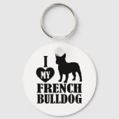 Porte-clés J'adore mon Porte - clé français Bulldog (Verso)