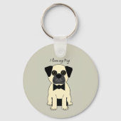 Porte-clés J'adore mon Pug (Recto)
