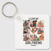 Porte-clés J'adore My Girlfriend Custom 9 Photo Collage (Recto)
