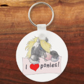 Porte-clés J'adore Ponies ! (Recto)