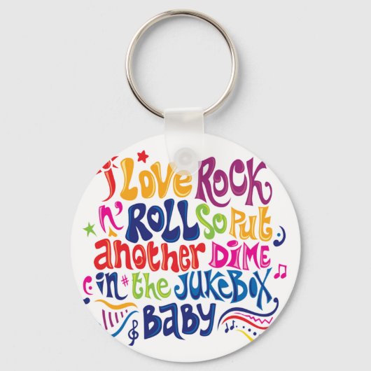 Porte-clés J'adore rock'n roll (Recto)