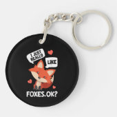 Porte-clés J'adore simplement les renards, OK, drôle d'amoure (Dos)