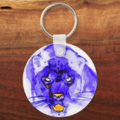 Porte-clés Jaguar Blue Digital Pop Art (Recto)