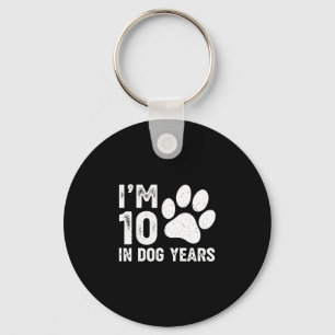 Porte-clés J'ai 10 ans en années de chien