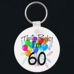 Porte-clés J'ai 60 ans - Anniversaire<br><div class="desc">Portez votre âge avec Fierté avec notre C'est vrai,  j'ai 60 ans,  design de t-shirt d'anniversaire. Doté d'une grande bande de ballons lumineux avec confettis et serpentins,  ce design ne manquera pas d'attirer l'attention ! Grand cadeau d'anniversaire !</div>