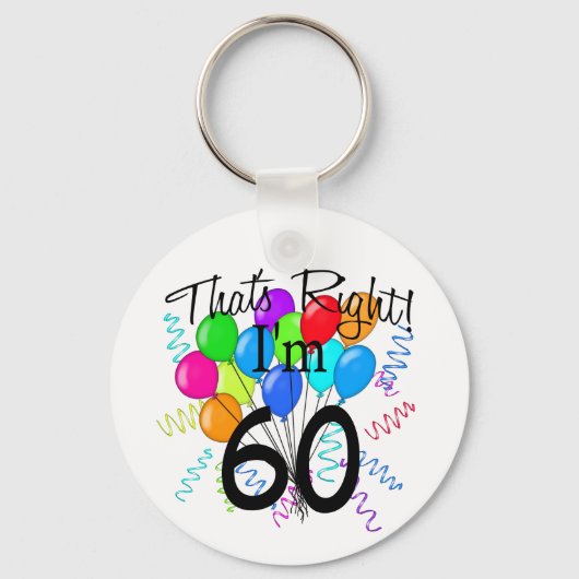 Porte-clés J'ai 60 ans - Anniversaire (Recto)