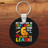 Porte-clés J'ai 6 ans prêt à apprendre mon retour à l'école 1 (Verso)