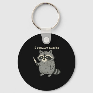 Porte-clés J'Ai Besoin De Snacks Funny Raccoon Halloween Art