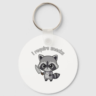 Porte-clés J'Ai Besoin De Snacks Raccoon Drôle Halloween Retr