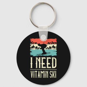 Porte-clés J'ai besoin de vitamine skieur amateur de ski glac