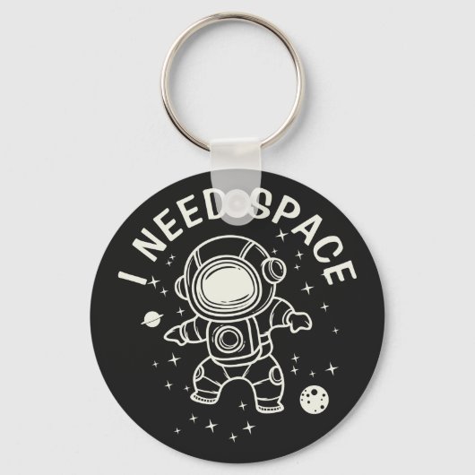 Porte-clés "J'ai besoin d'espace" - L'astronaute seule (Recto)