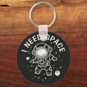 Porte-clés "J'ai besoin d'espace" - L'astronaute seule (Recto)