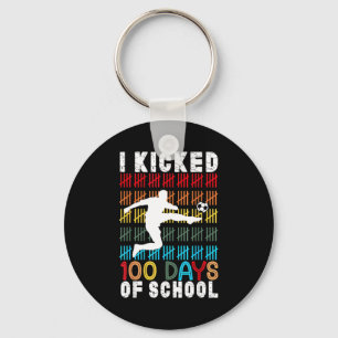 Porte-clés J'ai botté 100 jours de sport de football scolaire