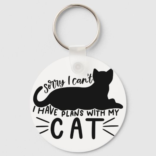 Porte-clés J'ai des plans avec mon chat (Recto)