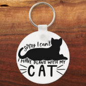 Porte-clés J'ai des plans avec mon chat (Recto)