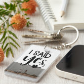 Porte-clés J'Ai Dit Oui Diamond & Heart Proposition Photo (Devant droit)