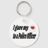 Porte-clés J'ai donné mon coeur à un policier (Recto)