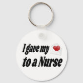 Porte-clés J'ai donné mon coeur à une infirmière (Recto)