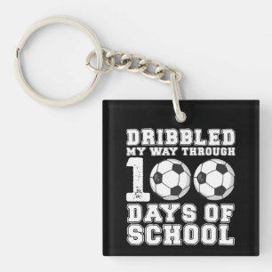 Porte-clés J'ai dribblé mon chemin à travers 100 jours de soc