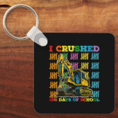 Porte-clés J'Ai Écrasé 100 Jours D'Excavateur Scolaire (Recto)