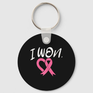 Porte-clés J'ai gagné Ruban Rose de Sensibilisation au Cancer