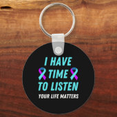 Porte-clés J'Ai Le Temps D'Écouter La Sensibilisation À La Pr (Recto)