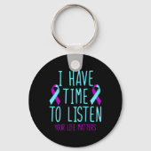 Porte-clés J'Ai Le Temps D'Écouter La Sensibilisation À La Pr (Verso)