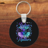 Porte-clés J'ai le temps d'écouter la sensibilisation à la pr (Recto)