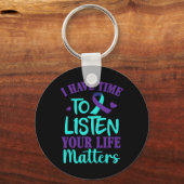 Porte-clés J'ai le temps d'écouter un cadeau de sensibilisati (Verso)