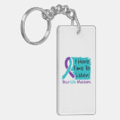 Porte-clés 💜 J'ai le temps d'écouter ; votre vie compte (Devant gauche)