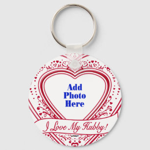 Porte-clés J'ai Love My Hubby ! Photo Red Hearts