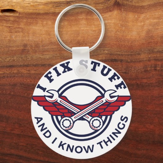 Porte-clés J'Ai Réparé Des Choses Drôle Mécanique Conception (Verso)