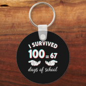 Porte-clés J'ai survécu 100 jours d'école drôle 67 mème math (Recto)