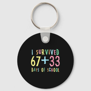 Porte-clés J'ai survécu 67 + 33 jours d'école Mathématiques d
