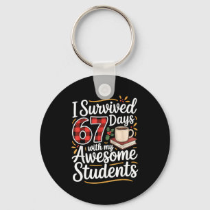 Porte-clés J'ai survécu 67 jours avec mon super professeur st