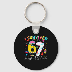 Porte-clés J'ai survécu 67 jours d'école Mème amusant Six Sep