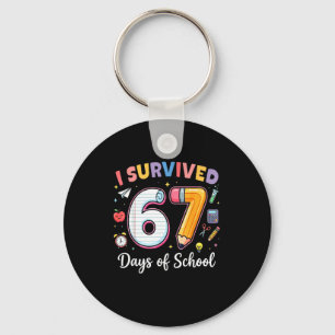 Porte-clés J'ai survécu 67 jours d'école Mème drôle Professeu